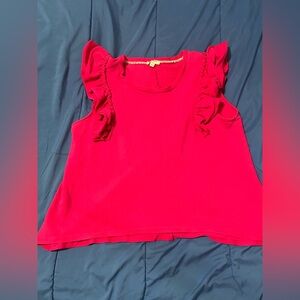 Umgee Vibrant Hot Pink Ruffle Sleeveless Cotton Summer Top